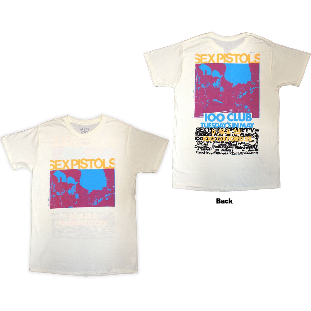Sex Pistols - 100 Club T-shirt Homme - Crème